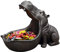 Obelunrp Hippopotamus Storage Ornament, 8.9inch Resin Big Mouth Hippo Key Bowl Statues, Creative Key Holder Dish Organizer Gift, Desktop Jewelry Organizer Decor for Home Bedroom (Gray)
