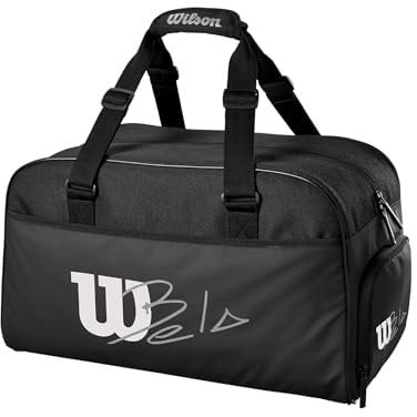 Wilson Kleine Padel-Tasche Bela, Duffle Bag, Für bis zu 2 Schläger, Schwarz
