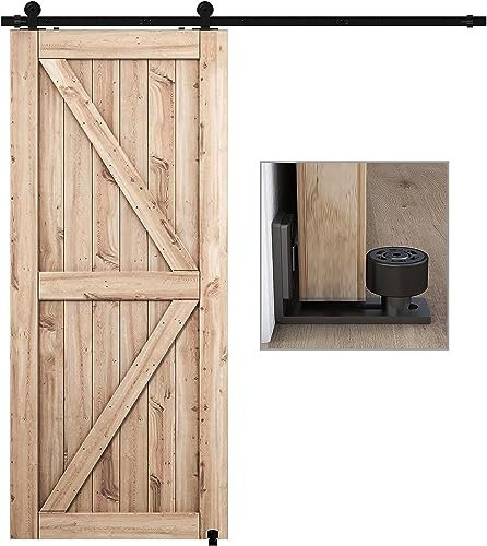 CCJH 2.43M/8FT Binario per Porta Scorrevole Kit Nero e Rustico Porta Scorrevole Kit Accessori