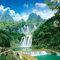 GIVLWF Green Mountain Waterfall Photo Wallpaper Mural, Source of River Landscape Decoration Murals, Wall Mural for Children's Room Home Decoration 250 x 175 cm