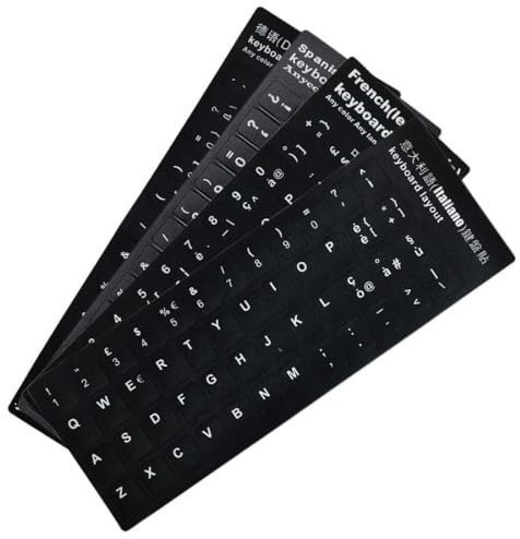 XKSOCT Tastaturaufkleber Deutsch, Transparente Buchstaben Aufkleber, für Standard Tastatur, Laptop Tastatur, Apple Tastatur, 4 Stück