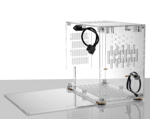 Docooler Small Computer Case Plexiglass Shell Compact PC Case Desktop PC Case ITX Motherboard 210mm Graphics Card SFX Power Supply 360° All-round Heat Dissipation PC chassis