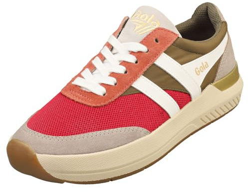 Gola Unisex Raven Sneaker, Raspberry/Khaki/Feather Grey, 42 EU