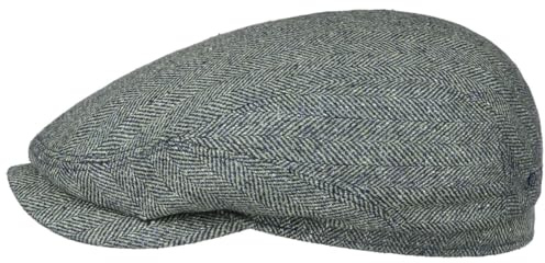Stetson Belfast Silk Schiebermütze Herren Made in EU Frühjahr Sommer Flat Cap grün-blau 56 cm