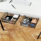 Under-Desk Drawer, Metal Hidden Desk Organiser, Under-Desk Storage Shelf, Organiser for Desk, Undermount Drawer, Hidden Drawer (Black)