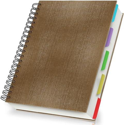 Yarotm Quaderni a Righe B5 - Quaderni a Spirale - Marrone Block Notes B5 18x26cm - 240 Pagine/120 Fogli Taccuino Appunti - 100g/m² Quaderno a Righe B5 - Copertina Rigida Notebook
