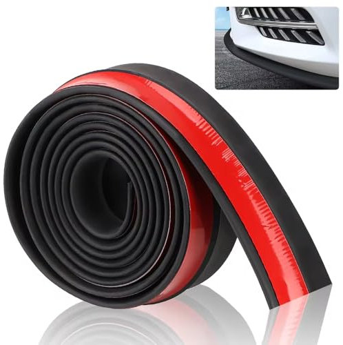 2.5M/8.2ft Tuning Frontspoiler Lippe Spoilerlippe Splitter für Audi A6/Avant (Typ 4F/C6 Bj.2008-2011),Auto Bumper Frontspoiler Lippe ProtectorGummi Streifen Aufkleber Lip Splitter,Black
