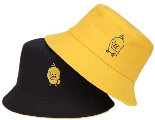 LANLYLGQ Fischerhut Beidseitig Tragen Unisex Herren Damen Sonnenhut UV Schutz Sommerhut Bucket Hat (Baumwolle, Gleb&Schwarz)
