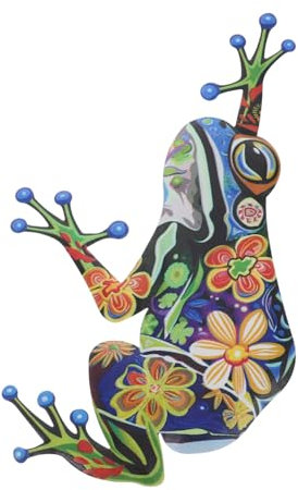 IMIKEYA Hängender Frosch Wanddekor Aus Eisen Simulationskunst Tier Ornament Für Garten Wand Skulptur Dekoration Indoor Outdoor