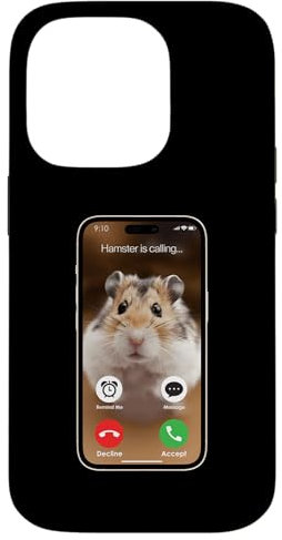 Custodia per iPhone 14 Pro Meme Hamster Fissando La Fotocamera Frontale Hamster Sta Chiamando