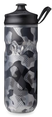 HydraPak Polar Sport Insulated Water Bottle - BPA-Free, Sport & Bike Squeeze Bottle with Handle (Contender Black, 600ml / 20oz)