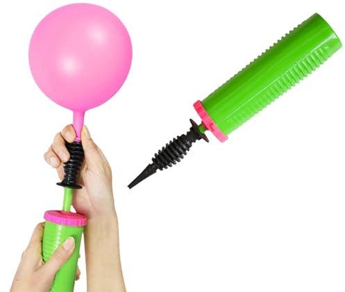 Hand Balloon Pump Manual Inflator - Dual Speed Helium-Free Quick-Fill for Latex & Foil Balloons, Birthday Wedding Baby Shower Party Decorations (Compact Portable No balloons included)