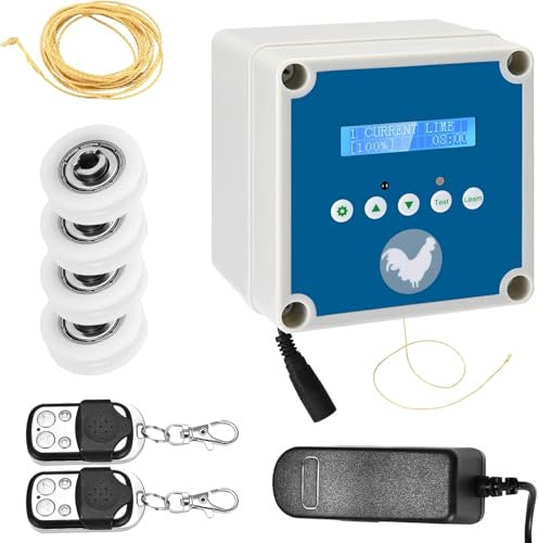 Sunowl Automatisches Hühnerhaus Hühnerklappe,Elektrische HühnerklappeTüröffner Hühnerstall mit Timer und 2 Fernbedienungen, Elektrisches Hühnerhaus-Türset zum Schutz der Hühner (Blau)