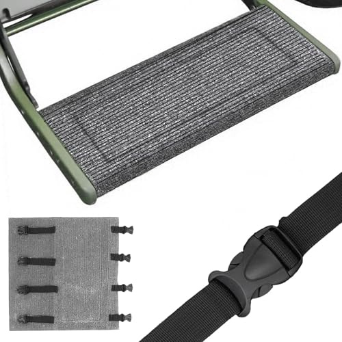 innislink Wohnmobil Trittstufe Teppich, Anti Rutschmatte Wohnmobil für 7-10'' Tiefe Wohnmobiltrittstufen, Verstellbare Wohnmobil Trittstufen Fußmatte mit Schnallenverschluss, 45x46cm(Grau)