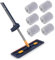 Beaupretty Trapeador Plano Grande sin Lavado 6 Paños Reutilizables Mango Cómodo Material Grueso para Limpieza de Pisos de Madera y Baldosas Fregona Multifuncional