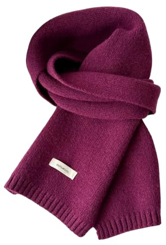 Generisch Winterschal Wollschal Weiche Warm Strickschal - 100% Wolle - Herbst Winter Einfarbig Gestrickter Schal Vielseitiger Kaschmir-Halsschal für Damen Herren, 160 x 20 cm