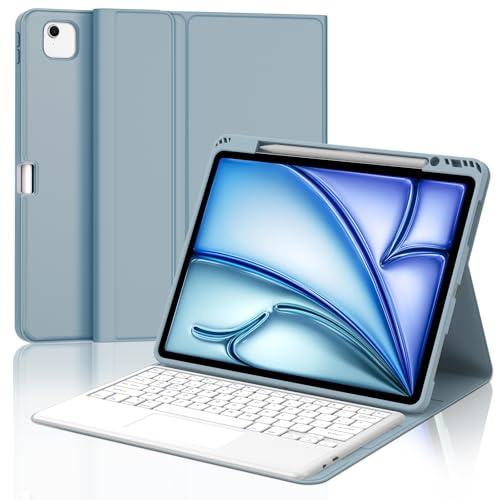 JADEMALL Tastiera con Trackpad per iPad Air 13 M4/M3/M2 2026/2025/2024 | Italiano QWERTY Tastiera Bluetooth Staccabile con Touchpad per iPad Air 13 Pollici M2/M3/M4 2024/2025/2026, Blu