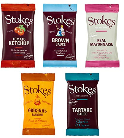 Stokes | Sauce Sachet Selection | Includes 50 convenient single serve portions of five popular sauces.