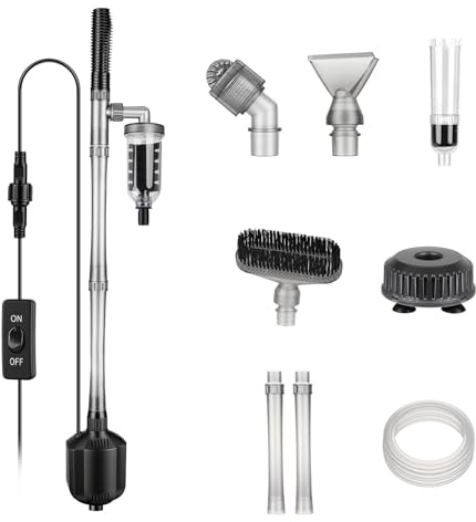 hygger 1350LPH Aquarium Gravel Cleaner, 15W Adjustable Length Electric Fish Tank Vacuum Gravel Cleaner Kit Automatic Change Water Sand Washer Filter Siphon