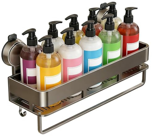 Générique Étagère De Douche À Ventouses - Porte-Shampoing Murale pour Salle De Bain | Étagère Lavabo sans Perçage,pour Chambre Dortoir Dressing Toilettes Hôtel