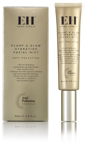 Emma Hardie 90ml Plump & Glow Hydrating Facial Mist, Helps to Boost Hydration & Plumps Fine Lines and Tones Down Redness, Protects Skin from Pollution & Environmental Damage, Vegan & Cruelty Free