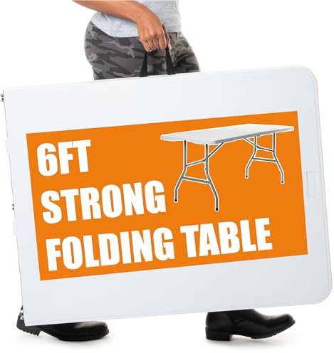 Bishop Folding Plastic Table Rectangular Plastic Top Fold In Half Table