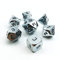 Bescon Super - Glänzendes Gloss Silber Solide Metall Polygonal Würfel Spielwürfel Würfeln für DND Dungeons und Dragons, Chrome Metallic RPG