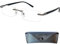 Randlose Lesebrille mit rechteckigen Gläsern - mit Gratis Etui, Edelstahl Rahmen (Schwarz), Lesehilfe Herren und Damen +2.5 Dioptrien