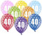10 kunterbunte Luftballons 40. Geburtstag Made in EU Deko 40. Jubiläum Ballon 40 Geburtstag Männer Frauen Ballons Zahl 40 Metallic 30cm
