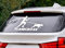 Tierisch werben Hundesport - Aufkleber *Canicross Mann* (50x30cm) in vielen Farben Auto Hänger KFZ (Weiß)