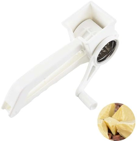 BESTonZON Rotary Cheese Grater Manual Handheld Cheese Cutter Stainless Steel Drum Slicer Shred Tool for Grating Hard Chocolate Nuts Vegetables