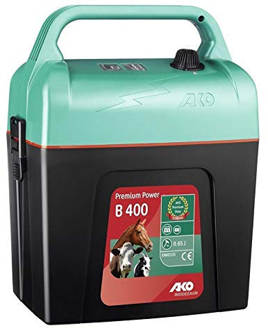 AKO Weidezaungerät Premium Power B 400-9 Volt - kompaktes Gerät für Pferde, Rinder und Kleintiere - Made in Germany