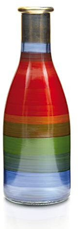 Angela Neue Wiener Werkstätte Flaschenvase Nadja-Tempera Glasvase handbemalt, vergoldet, Glas, Multicolor, 6.5 cm