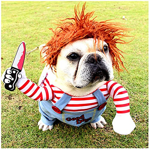 DELIFUR Hund Schreckliches Kostüm Haustier Halloween Kleidung Katze Cosplay Party Anzug Lustiges Hundekostüm Kleine bis große Hunde (XL) Good Dog