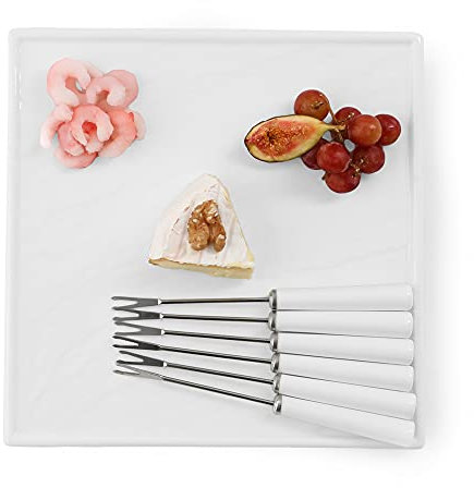 Holst Porzellan SDW 001 - Piatto da portata in porcellana, design ardesia, 7 pezzi, con 6 pezzi