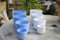 kunert-keramik Übertöpfe,Schlichte Form,hellblau oder weiß,4 Größen wählbar,2er Set (14cm hellblau)