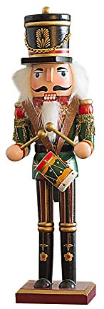 BYNYXI Nussknacker Soldat Figur, 30cm Weihnachten Nussknacker Holzfigur Traditioneller Nussknacker Figur Groß Dekofigur Festliche Klassischer Nussknacker Soldat Weihnachts Dekoration