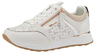 Tamaris Damen 1-1-23726-20 Sneaker Low, White/Rosegold, 41 EU