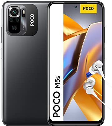 XIAOMI POCO M5s - Smartphone de 464GB, Pantalla de 6.43” FHD AMOLED DotDisplay, MediaTek Helio G95, Cuádruple cámara de 64MP con IA, 5000mAh, NFC, Gris (Versión ES 3 años de garantía) sin Cargador