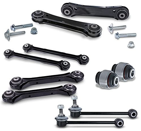 BESTPRICE 2x Querlenker Hinterachse oben vorne, 2x Querlenker Hinterachse oben hinten, 2x Querlenker Hinterachse unten hinten, 2x Lagerung Radlagergehäuse, 2x Koppelstange Kompatibel mit BMW 1er (E81)