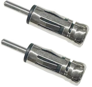 Yoezuo 2 pcs Adattatore Antenna ISO/Radio DIN, Adattatore Antenna Radio Auto, Universal Adattatore per Antenna da ISO a DIN per Ricevitore Stereo per Autoradio(Argento)