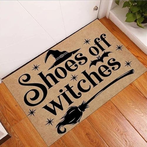 Entrance Door Mats Shoes Off Witches Written Welcome Mat Resist Dirt Comfortable Door Mat For Hallway Bathroom Office 40X60Cm