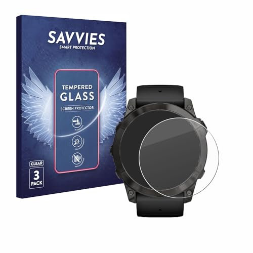 savvies Verre Trempé pour Garmin Epix Pro (Gen 2) (51 mm) (3 Pièces) Vitre Protection Ecran, Film Trempé de Verre, Dureté 9H