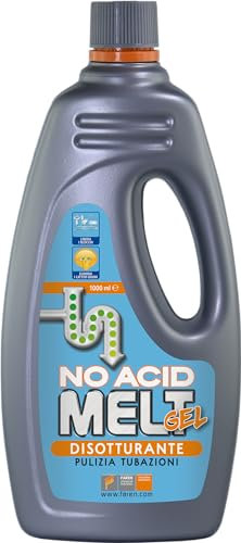 Faren MELT NO ACID GEL, dégorgeant en gel concentré non à base d'acide, rapide et sûr, idéal pour les embouteillages et les tuyaux, 1 l