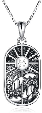 YAFEINI Sternzeichen Fische Kette Damen 925 Sterling Silber Fische Konstellation Anhänger Halskette Fische Schmuck Geschenk Astrologie Horoskop