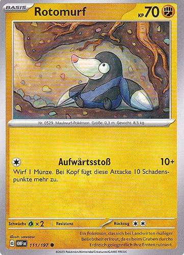 Rotomurf - OBF 111/197 - Common - Karmesin & Purpur - Obsidianflammen - mit LMS Trading Grußkarte