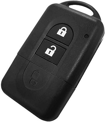 OcioDual Coque Clé 2 Boutons Compatible avec Nissan Micra X-Trail Qashqai Juke Duke Navara Note Pathfinder, Boitier de Remplacement Voiture, Télécommande avec Lame Vierge, Housse Rigide Case