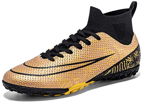 sudorun Scarpe da Calcio Uomo Donna Turf Scarpe da Calcetto Indoor Unisex High Top All'aperto Scarpe da Allenamento Teenager TF Training Scarpe (DW,1101 TF Jin_41)