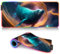 Tapis Souris Jeu RGB XXL Tapis Souris avec 14 Modes d'éclairage 7 Couleurs LED pour Bureau, Surface en Tissu imperméable, Base pour PC, Ordinateur Portable, Clavier, Phoque Animal 40 x 90 cm