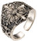 Bague croix fleur de lys en argent sterling 925 bague florale baroque pour homme femme ouverte réglable taille M